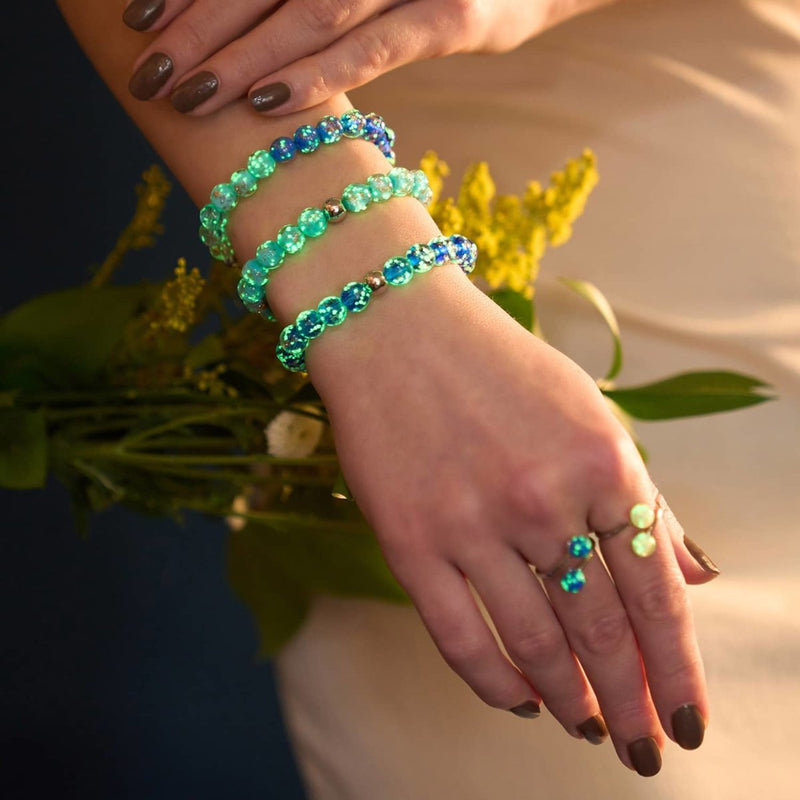 Cobalt | .925 Sterling Silver | Firefly Glass | Infinity Helix Ring