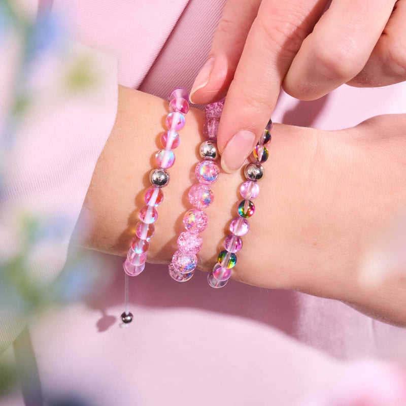 Purple Rain | Silver | Galaxy Glass Bead Bracelet