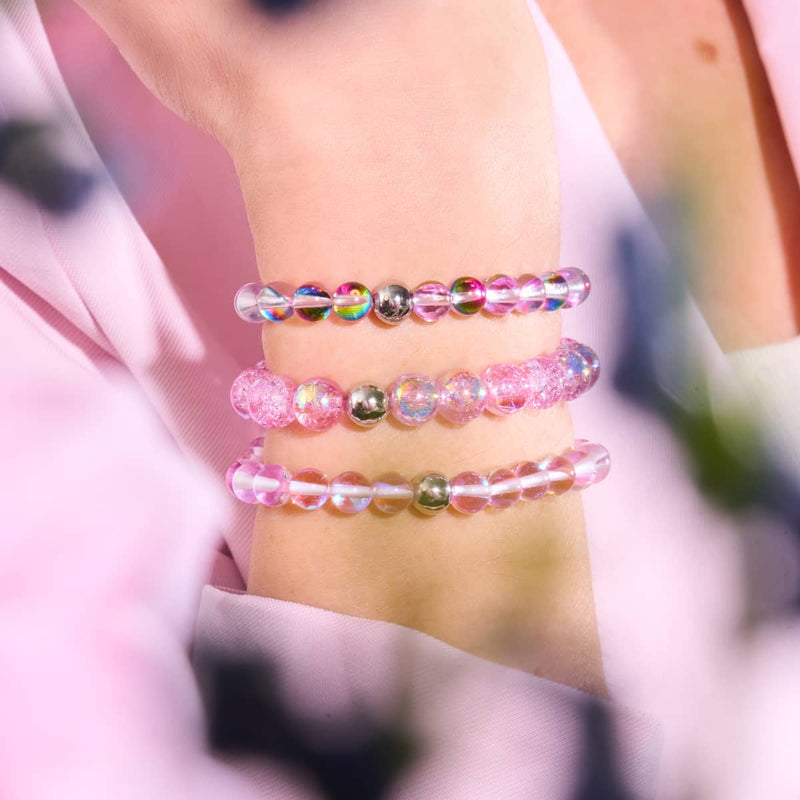 Purple Rain | Silver | Galaxy Glass Bead Bracelet