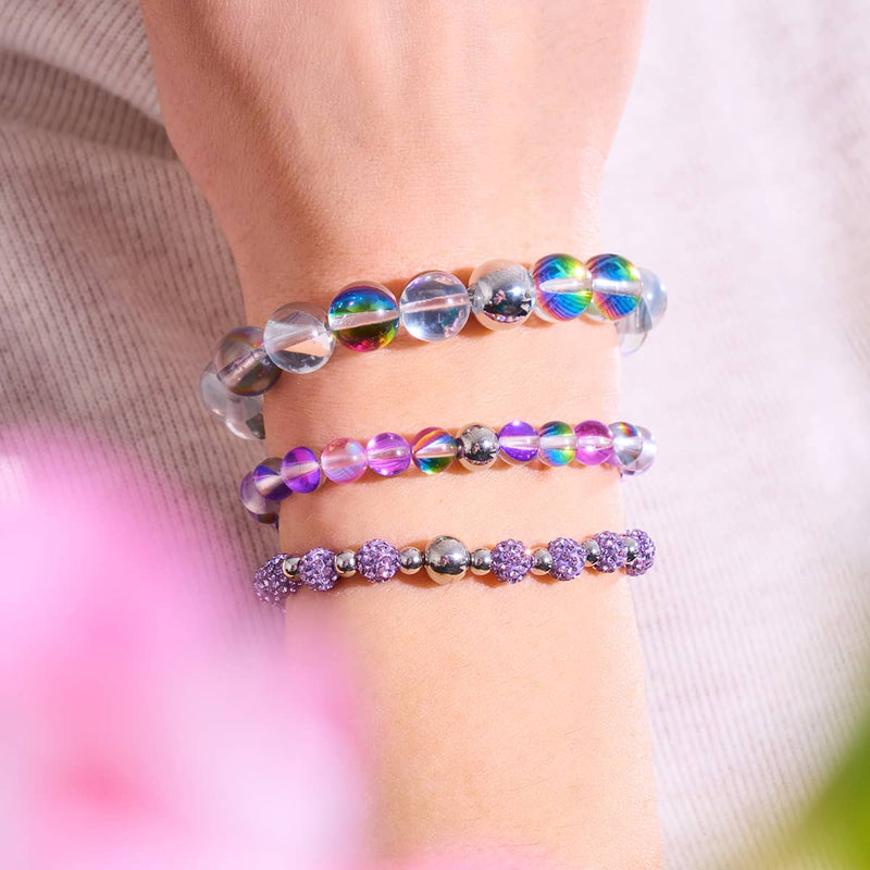 Rainbow Sky | .925 Sterling Silver | Galaxy Glass Statement Bracelet