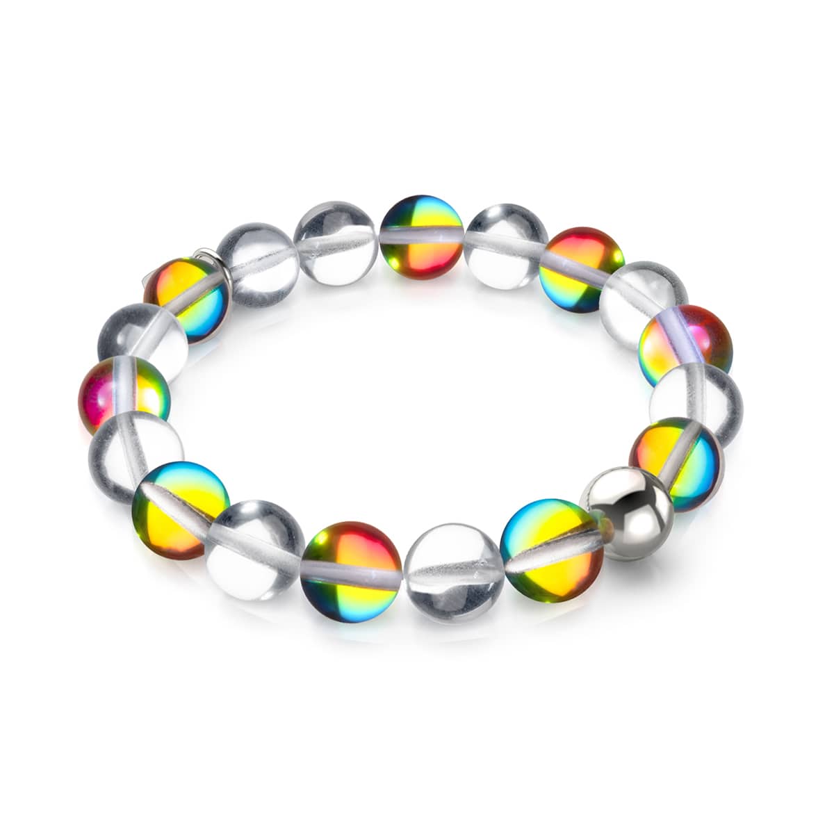 Rainbow Sky | .925 Sterling Silver | Galaxy Glass Statement Bracelet