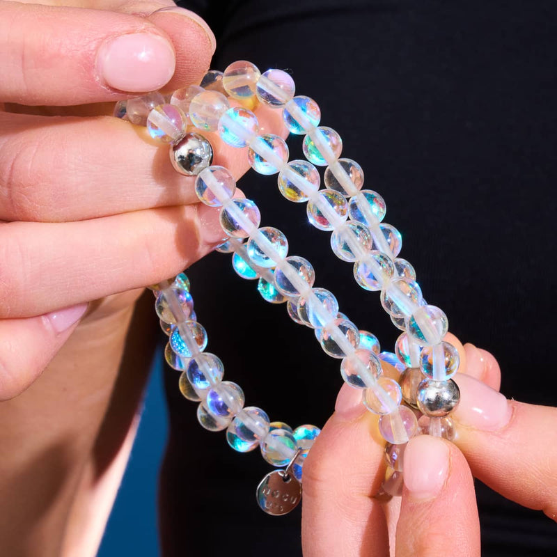 Rainbow Supernova | .925 Sterling Silver | Galaxy Glass Bead Bracelet