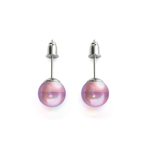 Ultraviolet | .925 Sterling Silver | Galaxy Glass Stud Earrings