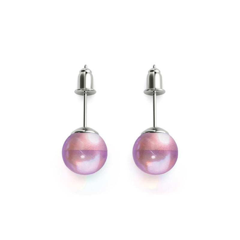 Ultraviolet | .925 Sterling Silver | Galaxy Glass Stud Earrings