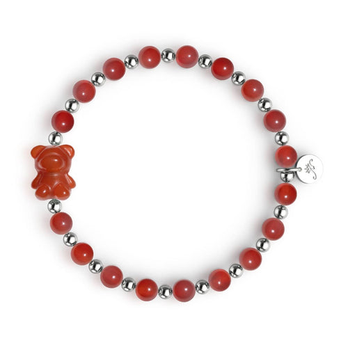 Blood Orange | Gemmy Bear Bracelet | Carnelian x Silver