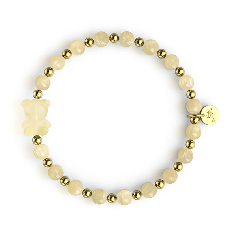 Helios | Gemmy Bear Bracelet | Yellow Jade x Gold