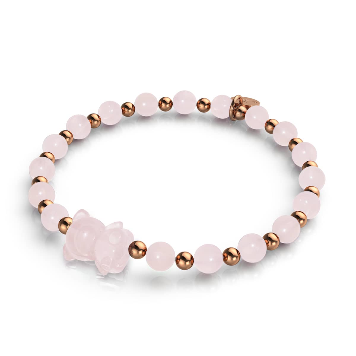 Persephone | Gemmy Bear Bracelet | Rose Quartz x 18k Rose Gold