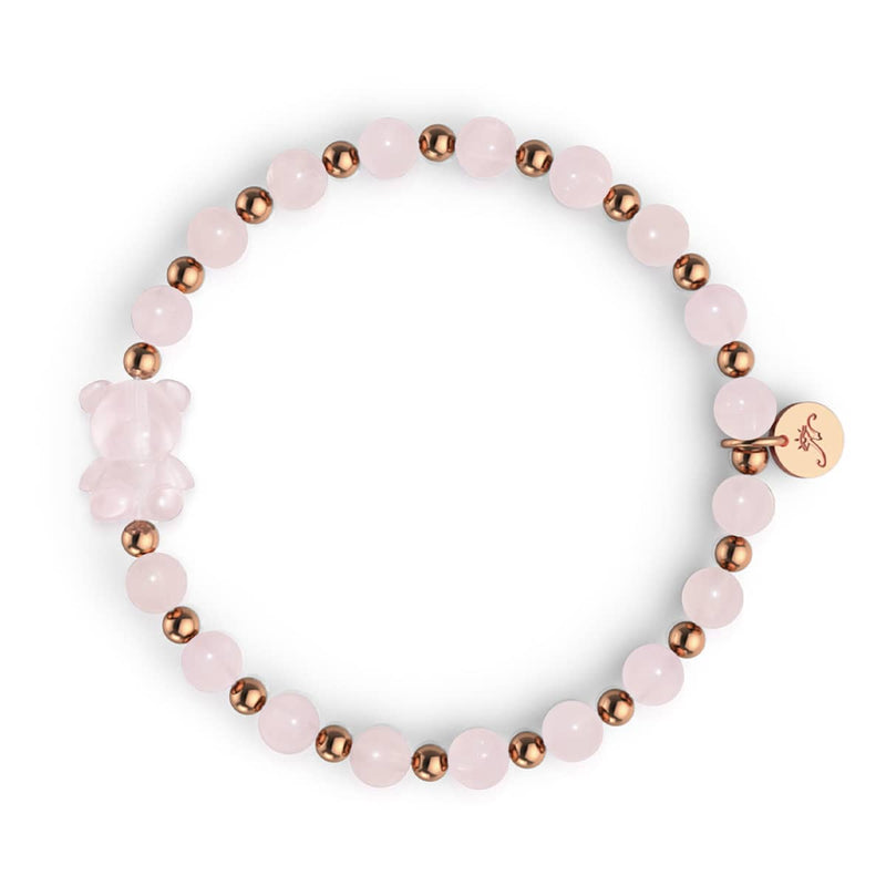 Persephone | Gemmy Bear Bracelet | Rose Quartz x 18k Rose Gold
