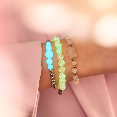 Persephone | Gemmy Bear Bracelet | Rose Quartz x 18k Rose Gold