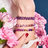 Purple Ghost Quartz | Silver | Healing Gemstone Bead Bracelet