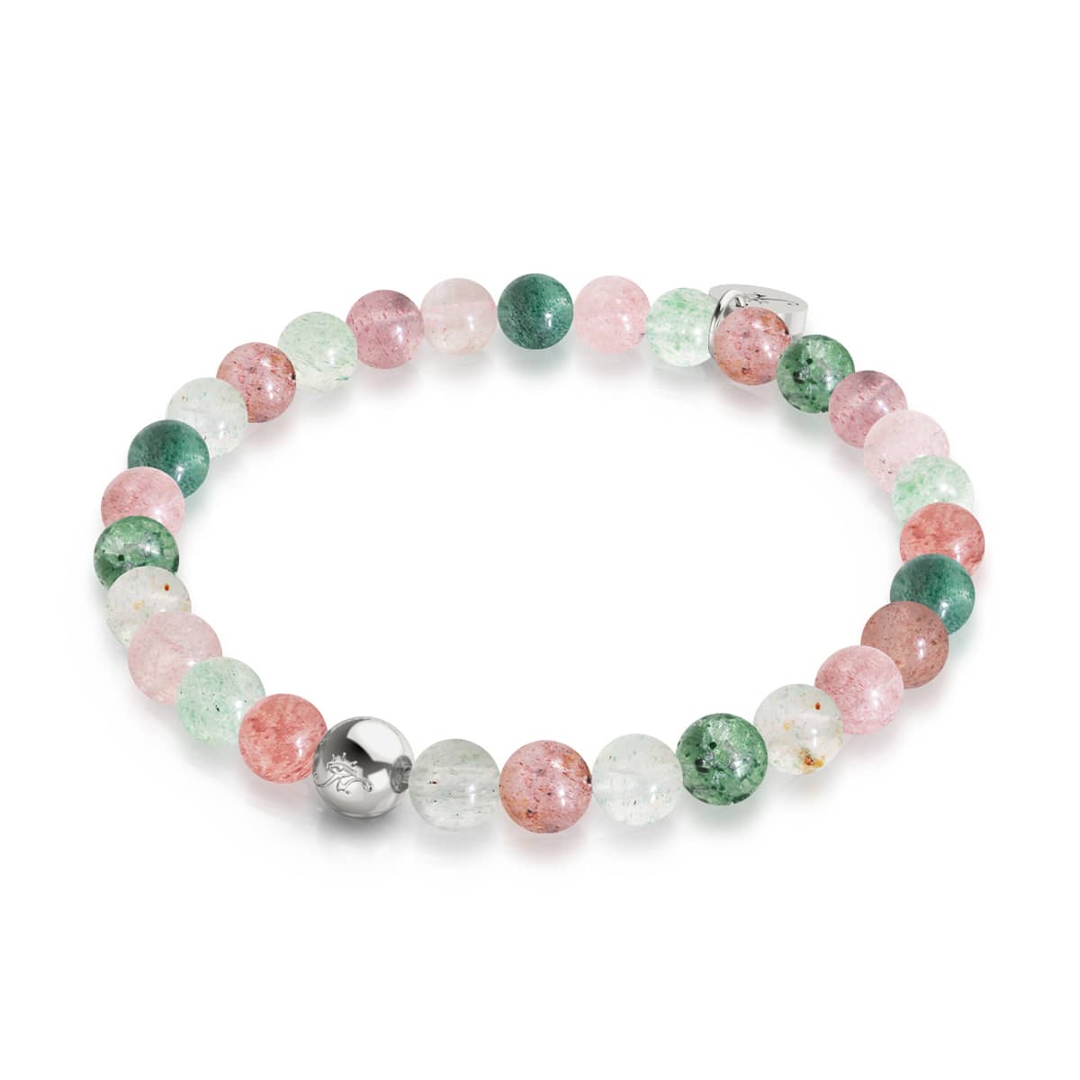 Reindeer Quartz | Silver | Healing Gemstone Bead Bracelet