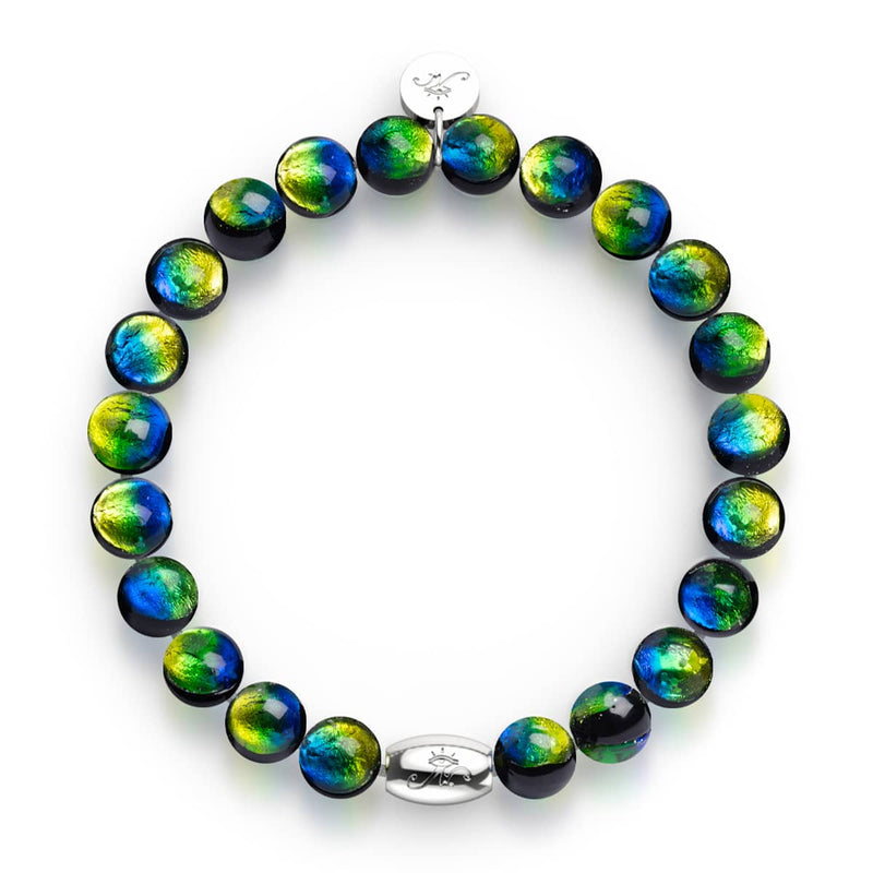 Turquoise Horizon | .925 Sterling Silver | Lunar Glass Bracelet