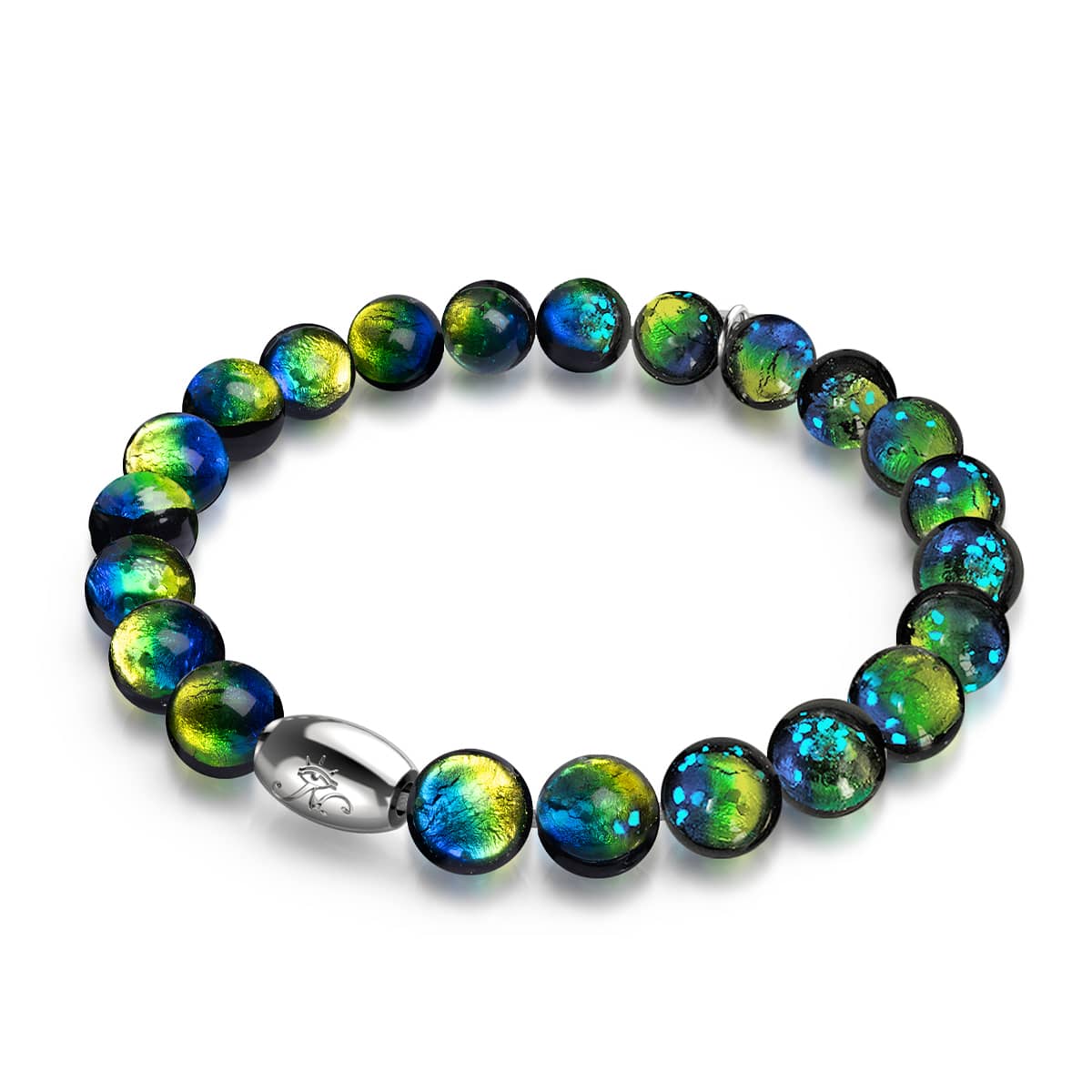 Turquoise Horizon | .925 Sterling Silver | Lunar Glass Bracelet