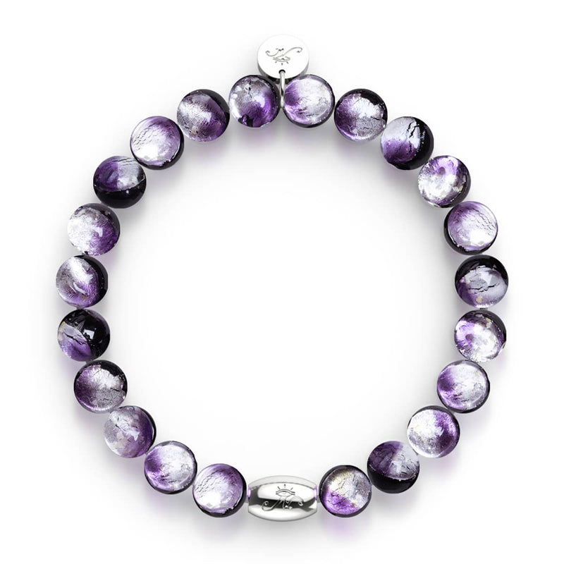 Violet Moon | .925 Sterling Silver | Lunar Glass Bracelet