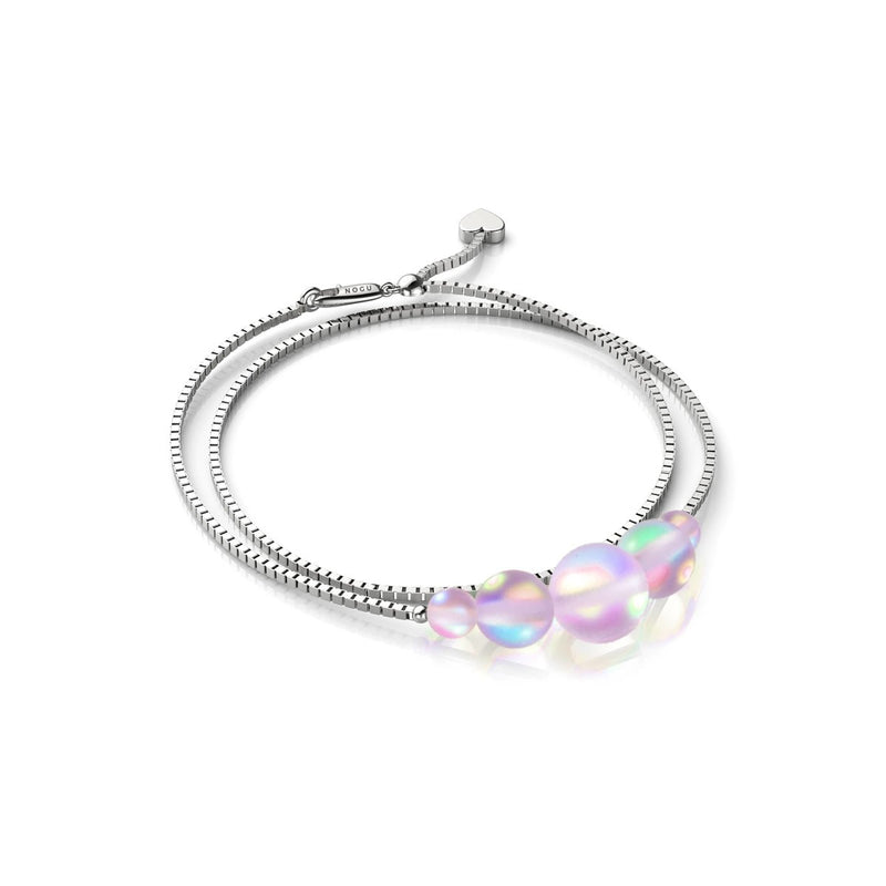 Lavender | .925 Sterling Silver | Mermaid Glass Infinity Clasp Anklet