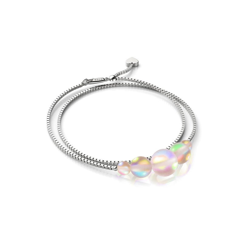 Peach | .925 Sterling Silver | Mermaid Glass Infinity Clasp Anklet