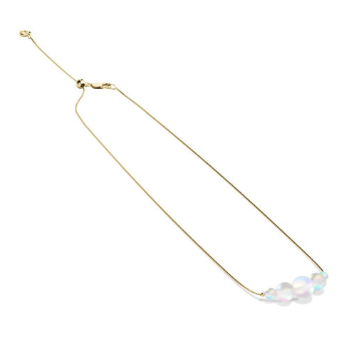Rainbow White | Gold Vermeil | Mermaid Glass Infinity Clasp Anklet