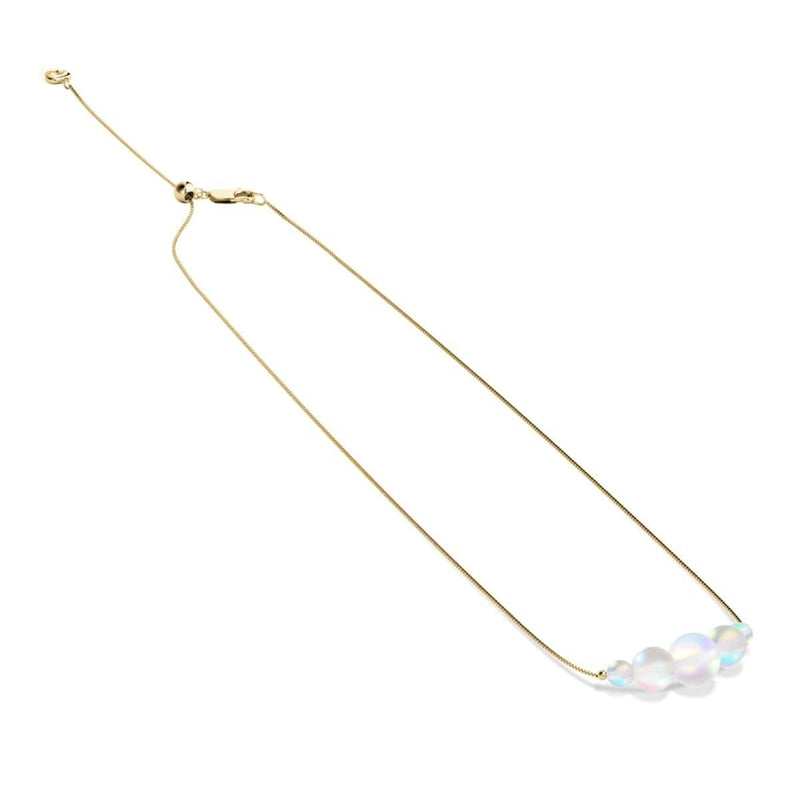 Rainbow White | Gold Vermeil | Mermaid Glass Infinity Clasp Anklet