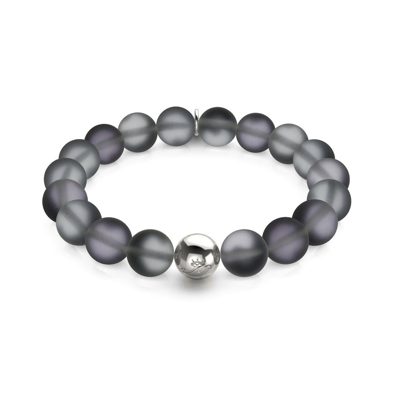Carbonite | Silver | Mermaid Glass Statement Bracelet