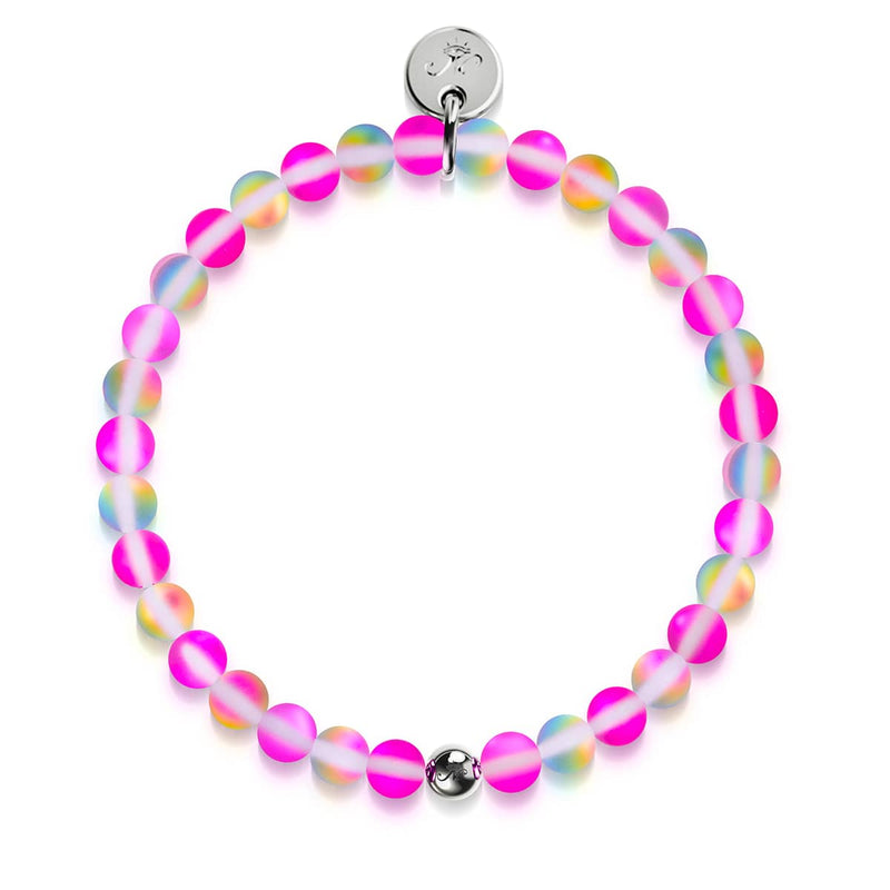 Pink Lemonade | Silver | Mermaid Glass Bead Bracelet