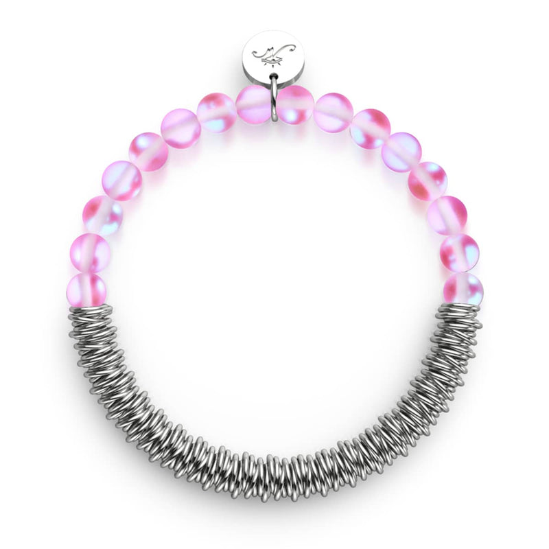 Pink | Silver | Mermaid Glass x Links of Love Bracelet