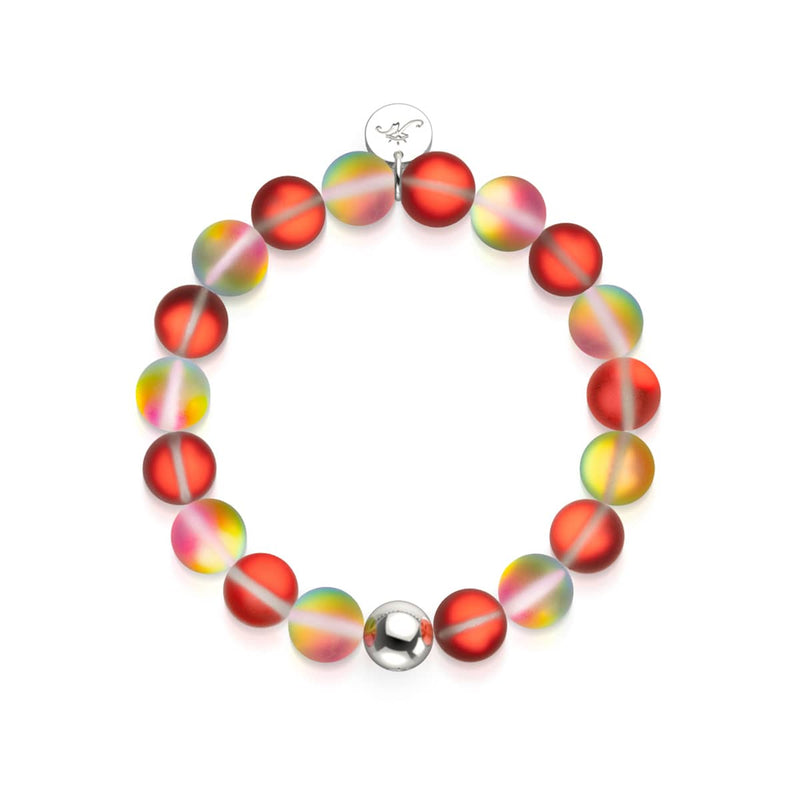 Pomegranate | Silver | Mermaid Glass Statement Bracelet