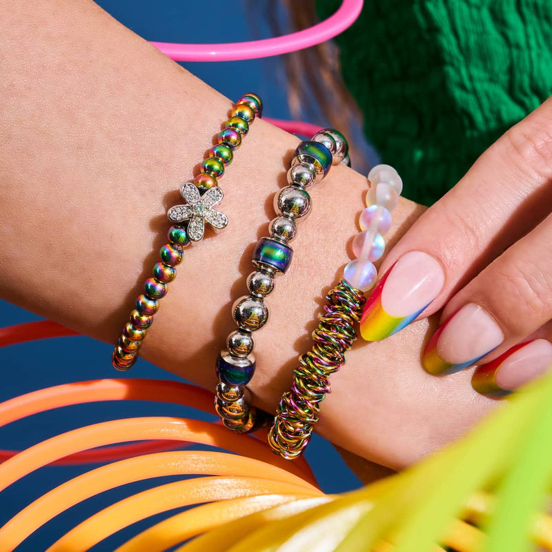 Rainbow White | Unicorn Silver | Mermaid Glass x Links of Love Bracelet