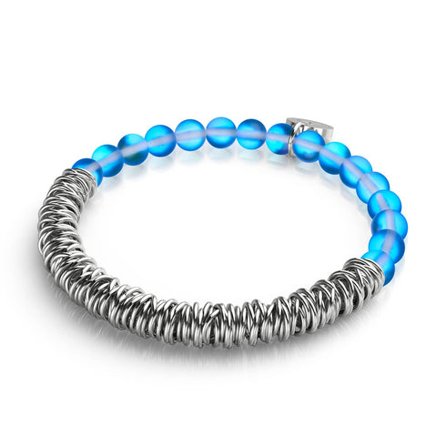 Sapphire | Silver | Mermaid Glass x Links of Love Bracelet