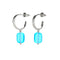 Aquamarine | .925 Sterling Silver | Mermaid Glass Pebble Huggie Earrings