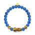 Pixiu Feng Shui Bracelet | WATER Element | Blue Agate x 18k Gold