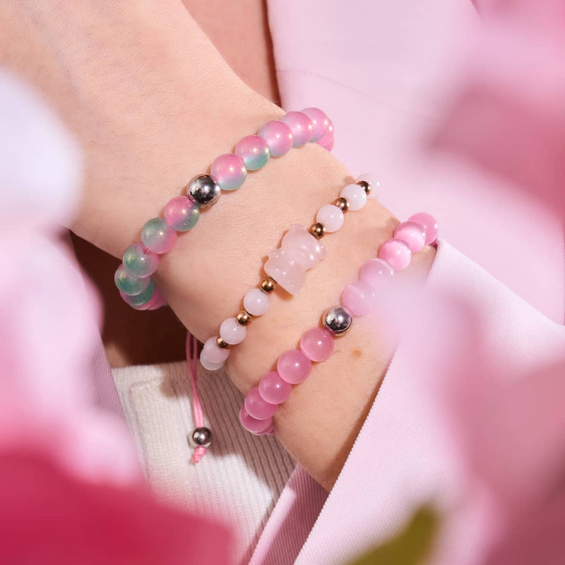 Sliced Melon | Shimmer Glass | Macrame Bracelet