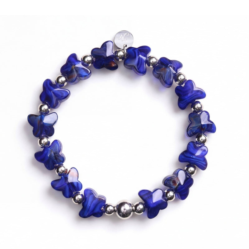 Sapphire Storm | Gem Glass Butterfly Bracelet