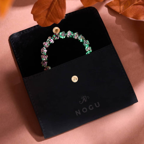 Liquorice Lilly | .925 Sterling Silver | Firefly Glass Flower Bracelet