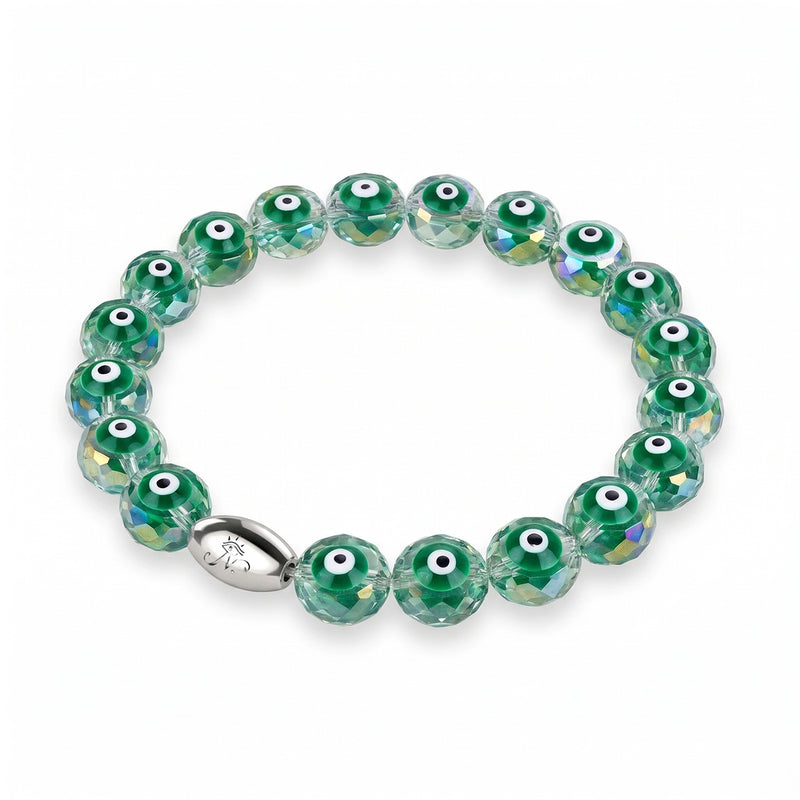 Emerald Gaze | .925 Sterling Silver | Crystal Evil Eye Bracelet