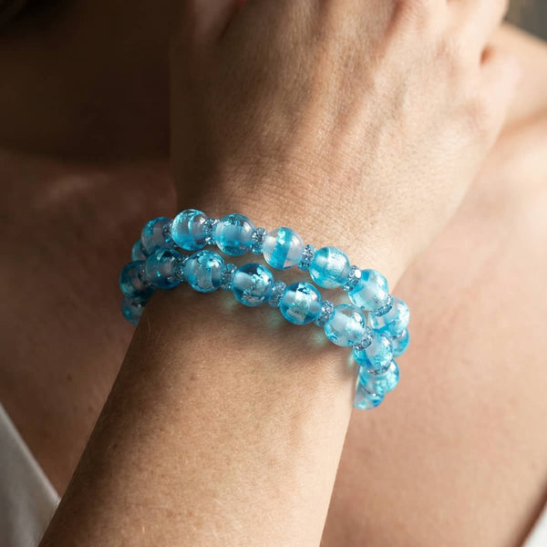 Aquamarine Ice | Firefly Glass Snow Globe Bracelet