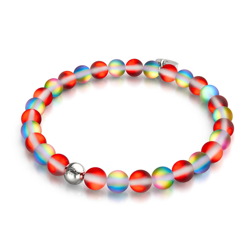 Pomegranate | Silver | Mermaid Glass Bead Bracelet