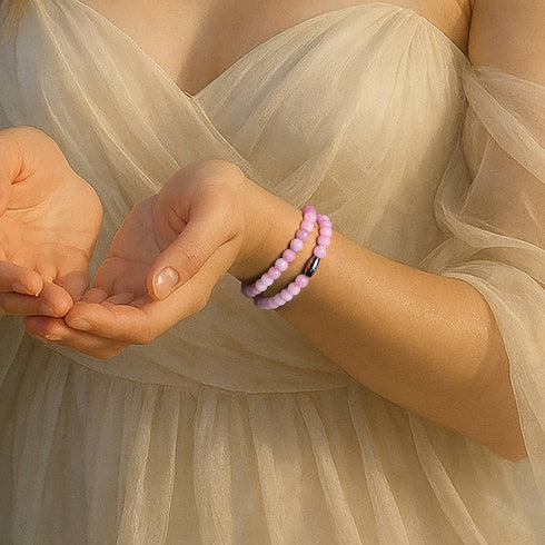 Pink Jade | Gilded Gemstone Wrap