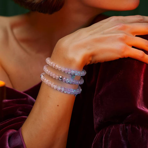 Lavender Frost | Firefly Glass Diamonds Snow Globe Bracelet