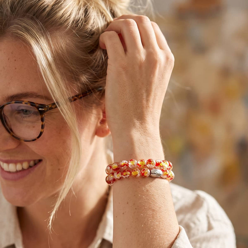 In Love | .925 Sterling Silver | Firework Glass Bracelet