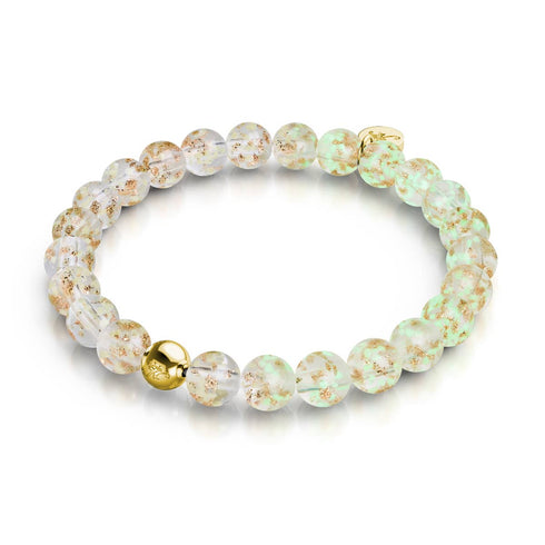 Alabaster | .925 Sterling Gold Vermeil | Firefly Glass Bracelet