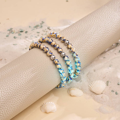 Azure Tides | Blue Sands | Firefly Glass Swirl Bracelet