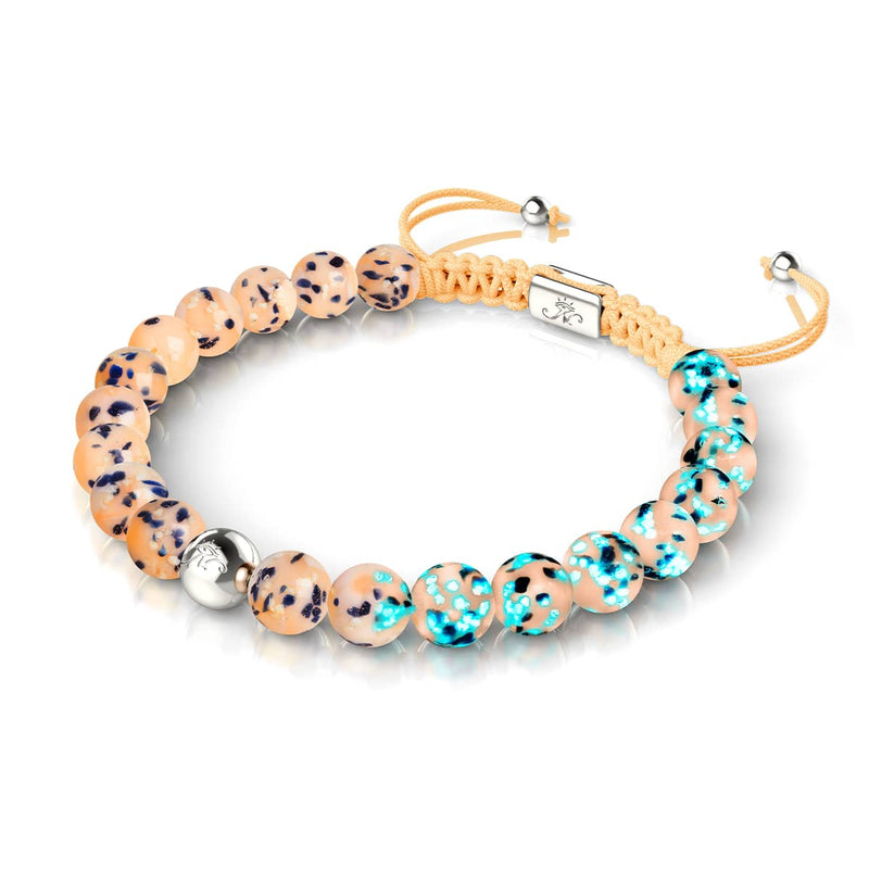 Blueberry Cobbler | Silver | Firefly Glass Macrame Bracelet