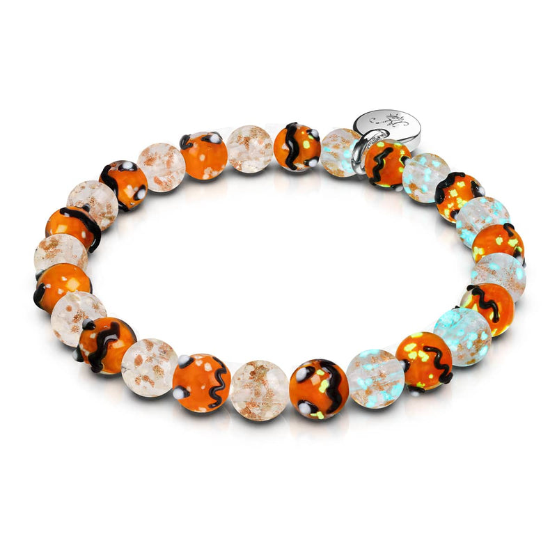 Glittering Gourds | Silver | Firefly Glass Pumpkin Bracelet