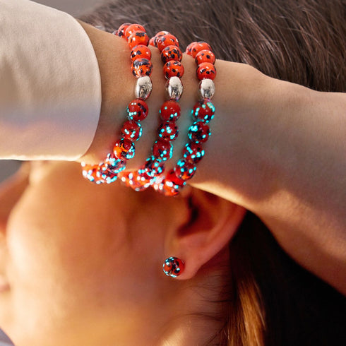 Glowing Ember | .925 Sterling Silver | Firefly Glass Bracelet