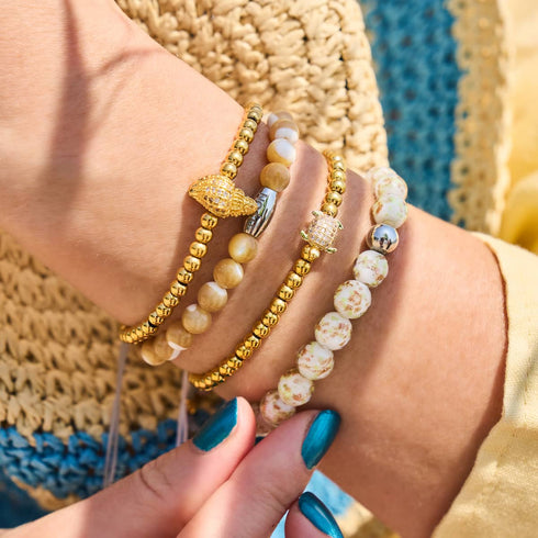 Ivory | .925 Sterling Silver | Firefly Glass Bracelet