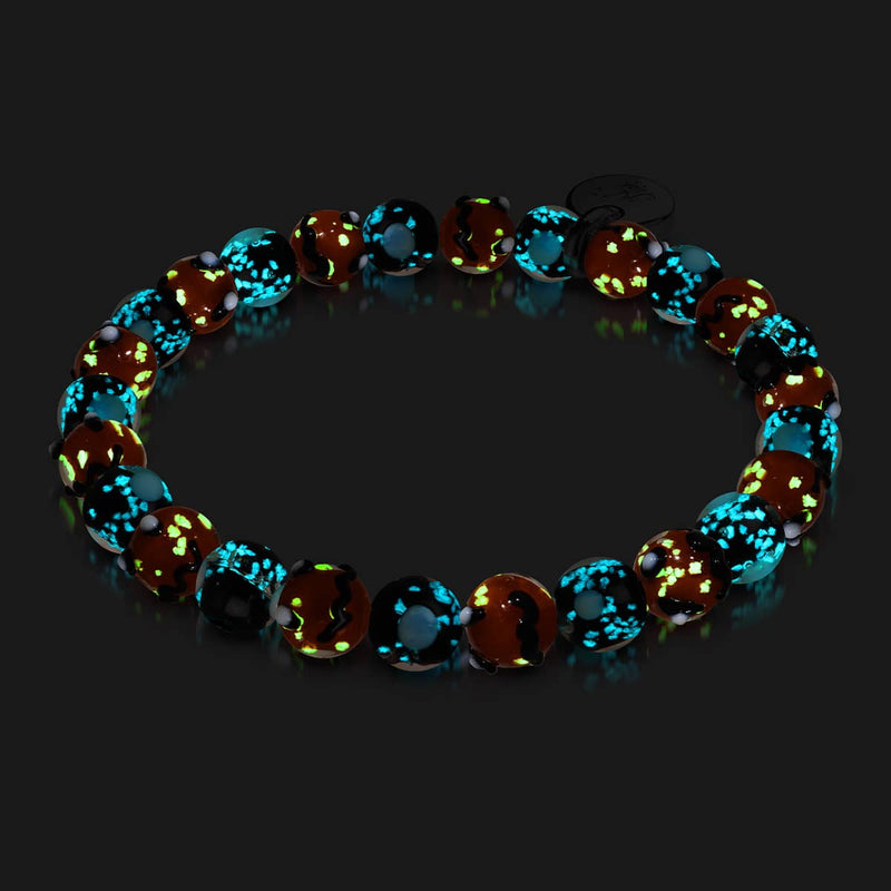 Midnight Pumpkin | Silver | Firefly Glass Pumpkin Bracelet