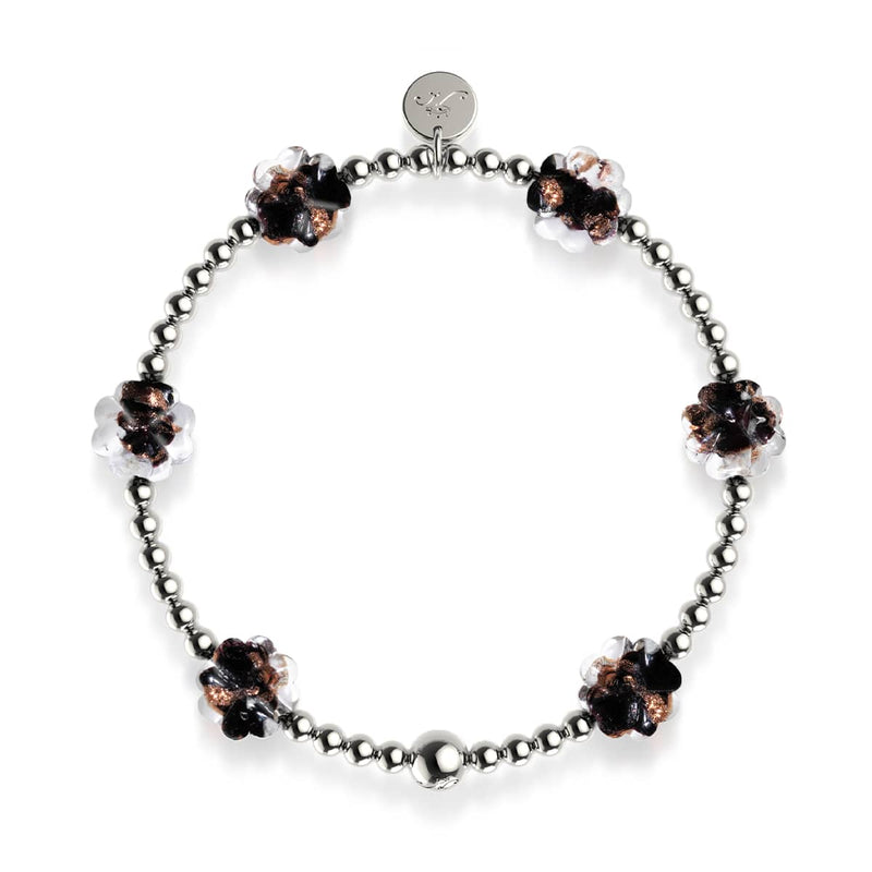 Obsidian | Silver | Firefly Glass Clover Essence Bracelet