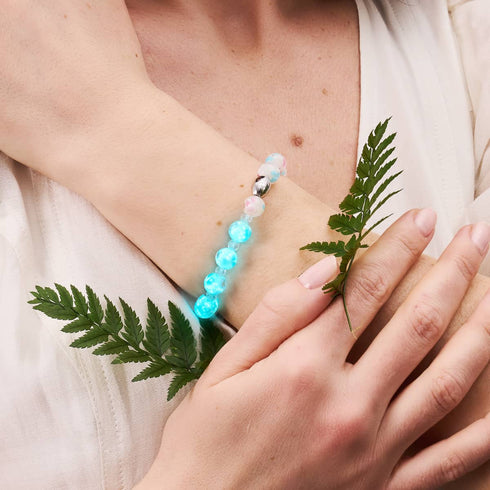 Orchid Blooms | .925 Sterling Silver | Firefly Glass Blossom Bracelet