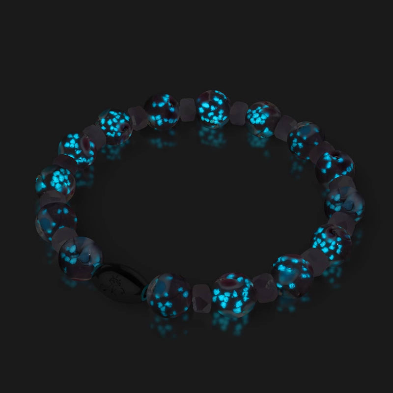 Purple Orchid | .925 Sterling Silver | Firefly Glass Blossom Bracelet