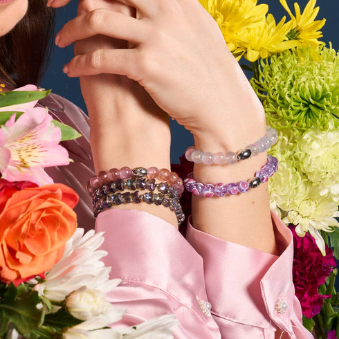 Purple x Pink | .925 Sterling Silver | Firefly Glass Love Bracelet